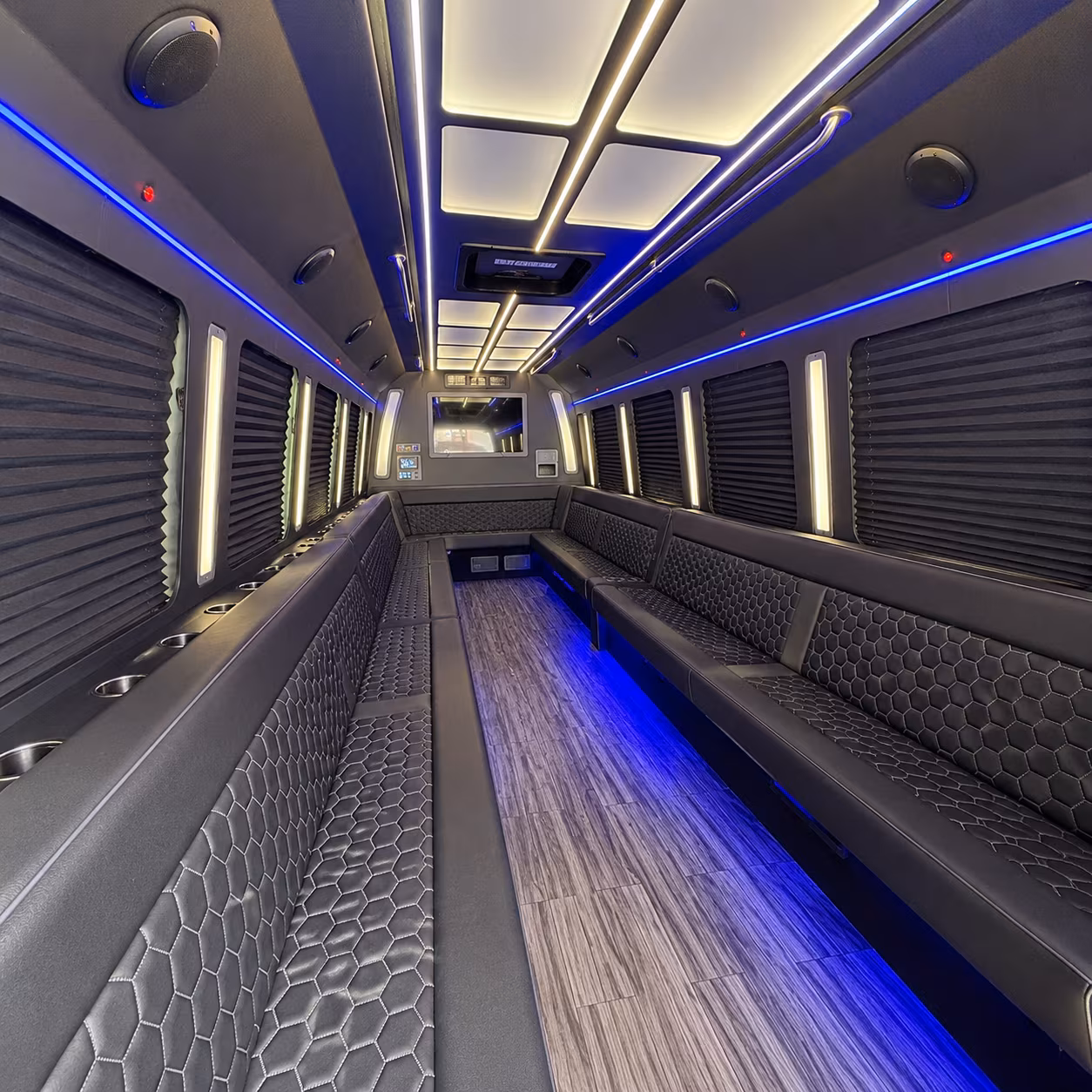 brockton 30 passenger party bus interior